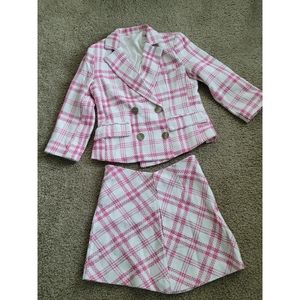 Vintage Pink Plaid Suit Set PETITE